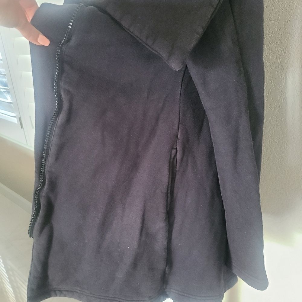 BB Dakota Zip Asymmetric Long Sweatshirt Black Chunky Collar Jacket S - Picture 4 of 9